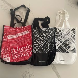 BUNDLE - 3 lululemon reusable tote bags